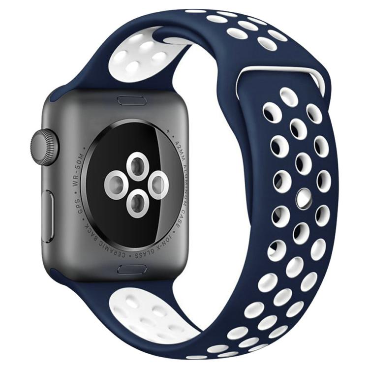 xDfind 투컬러 실리콘 스포츠 시계줄, Apple Watch 46mm / 49mm / 45mm / 44mm용, Apple Watch 42mm / 41mm / 40mm / 38mm용