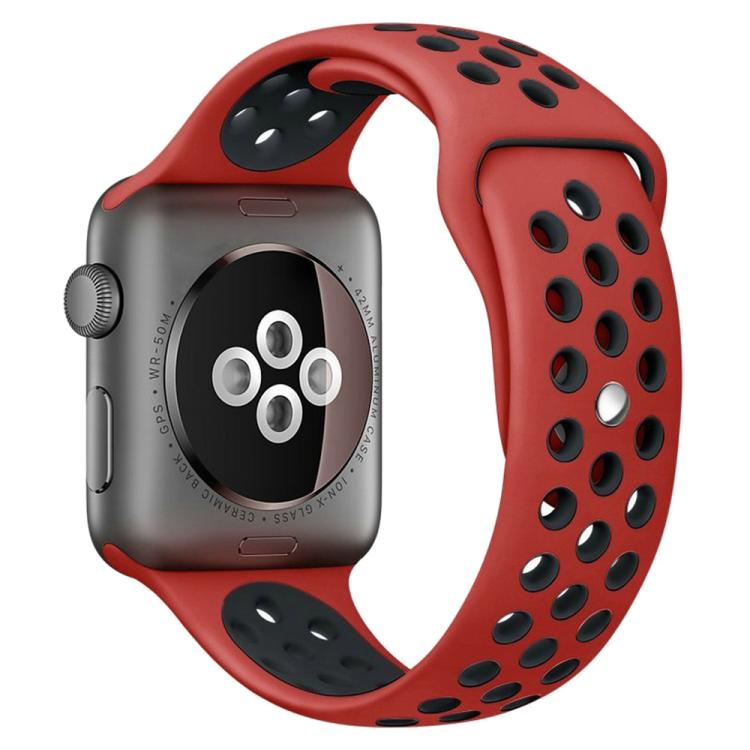 xDfind 투컬러 실리콘 스포츠 시계줄, Apple Watch 46mm / 49mm / 45mm / 44mm용, Apple Watch 42mm / 41mm / 40mm / 38mm용