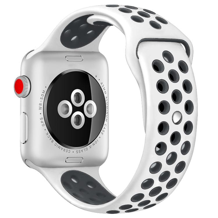 xDfind 투컬러 실리콘 스포츠 시계줄, Apple Watch 46mm / 49mm / 45mm / 44mm용, Apple Watch 42mm / 41mm / 40mm / 38mm용