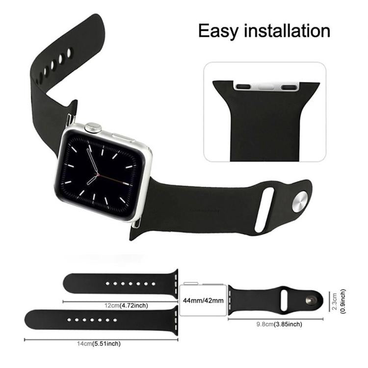 xDfind 단색 실리콘 스포츠 시계줄, Apple Watch 46mm / 49mm / 45mm / 44mm용, Apple Watch 42mm / 41mm / 40mm / 38mm용