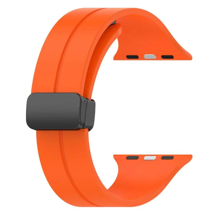 xDfind 단색 마그네틱 버클 실리콘 시계줄, Apple Watch 46mm / 49mm / 45mm / 44mm용, Apple Watch 42mm / 41mm / 40mm / 38mm용