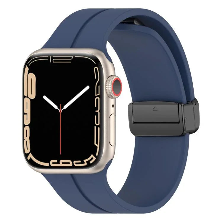xDfind 단색 마그네틱 버클 실리콘 시계줄, Apple Watch 46mm / 49mm / 45mm / 44mm용, Apple Watch 42mm / 41mm / 40mm / 38mm용