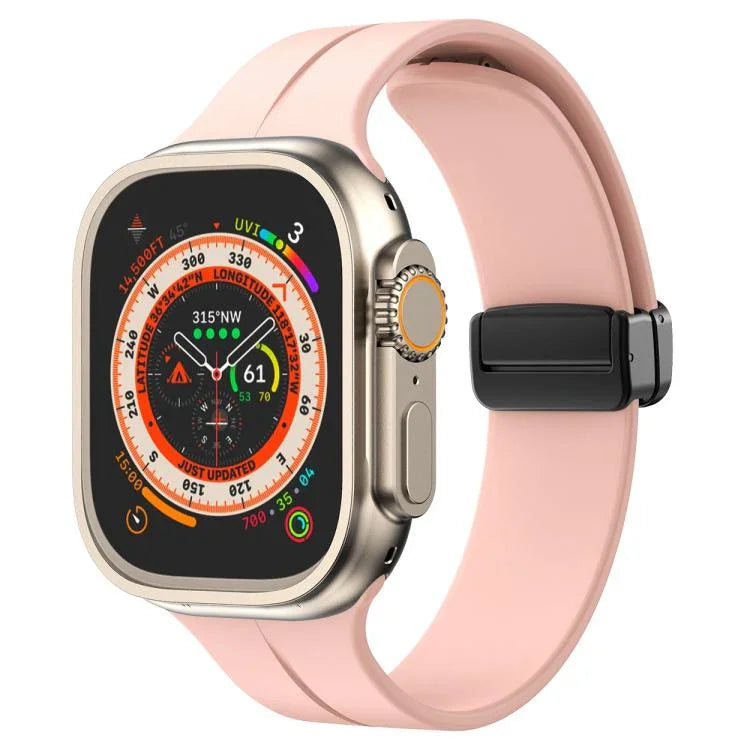 xDfind 단색 마그네틱 버클 실리콘 시계줄, Apple Watch 46mm / 49mm / 45mm / 44mm용, Apple Watch 42mm / 41mm / 40mm / 38mm용