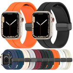 xDfind 단색 마그네틱 버클 실리콘 시계줄, Apple Watch 46mm / 49mm / 45mm / 44mm용, Apple Watch 42mm / 41mm / 40mm / 38mm용