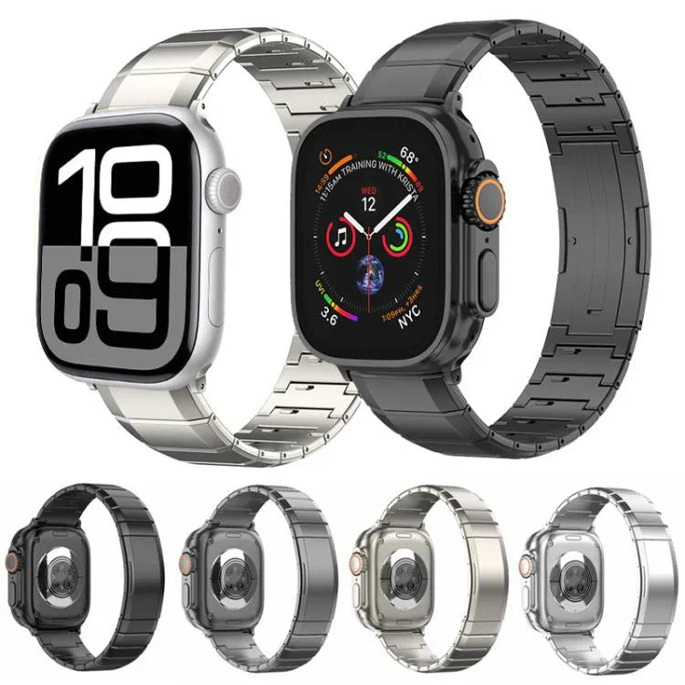 원 비즈 순 티타늄 버클 시계줄, Apple Watch 46mm / 49mm / 45mm / 44mm용, Apple Watch 42mm / 41mm / 40mm / 38mm용