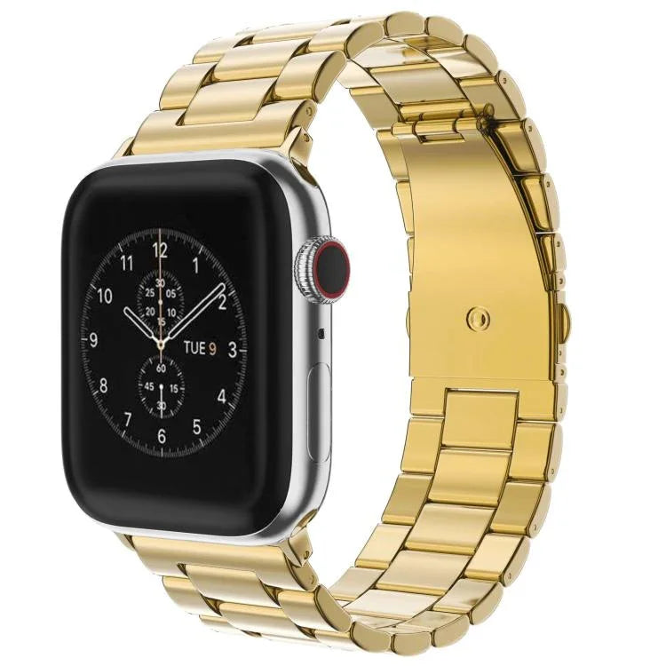 xDfind 쓰리 비즈 폴드 버클 스테인리스 스틸 시계줄, Apple Watch 46mm / 49mm / 45mm / 44mm용, Apple Watch 42mm / 41mm / 40mm / 38mm용