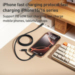 Momax Mag.Link Duo 자석 60W USB-C / Type-C to USB-C / Type-C / 8핀 데이터 케이블, DC58 1m, DL58 60W 1m