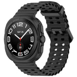 xDfind 오션 홀 듀얼 버클 실리콘 시계 밴드, 삼성 갤럭시 워치 울트라 47mm / 울트라 2025용