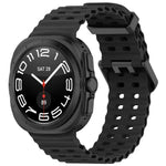 xDfind 오션 홀 듀얼 버클 실리콘 시계 밴드, 삼성 갤럭시 워치 울트라 47mm / 울트라 2025용