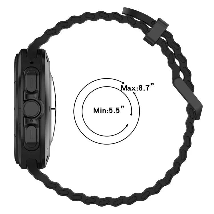 xDfind 오션 홀 듀얼 버클 실리콘 시계 밴드, 삼성 갤럭시 워치 울트라 47mm / 울트라 2025용
