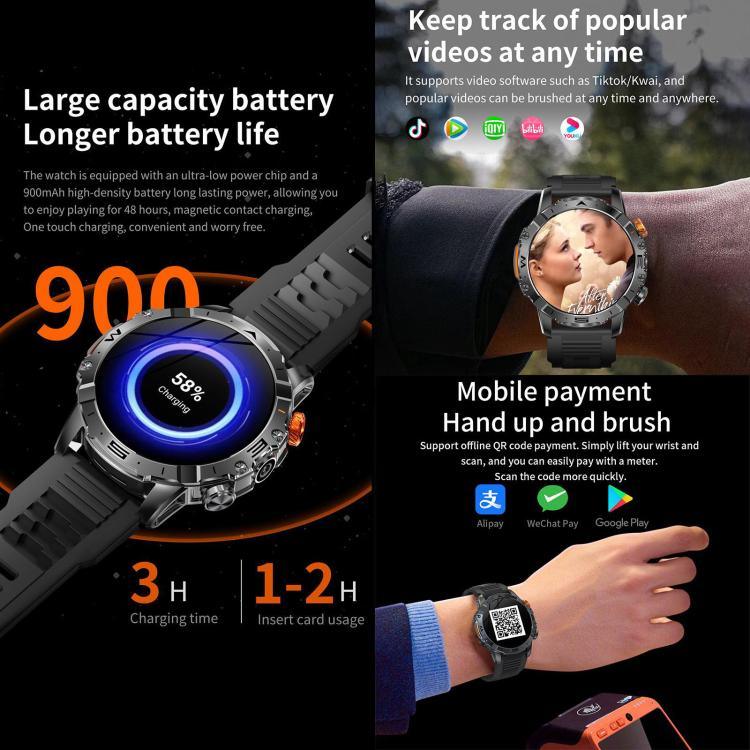 BH11 4G LTE 안드로이드 8.1 스마트워치, 2GB+16GB, Unisoc 8541 쿼드 코어, 심박수 / 혈중 산소 지원