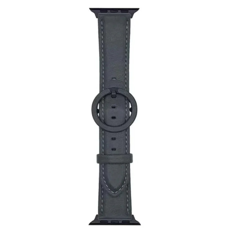 xDfind 둥근 버클 가죽 시계줄, 애플 워치 46mm / 49mm / 45mm / 44mm용, 애플 워치 42mm / 41mm / 40mm / 38mm용