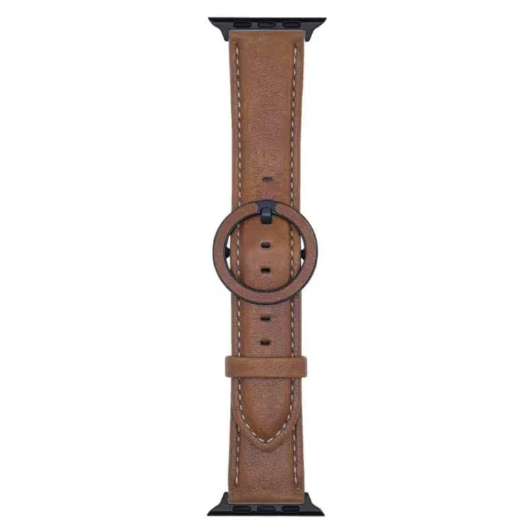 xDfind 둥근 버클 가죽 시계줄, 애플 워치 46mm / 49mm / 45mm / 44mm용, 애플 워치 42mm / 41mm / 40mm / 38mm용