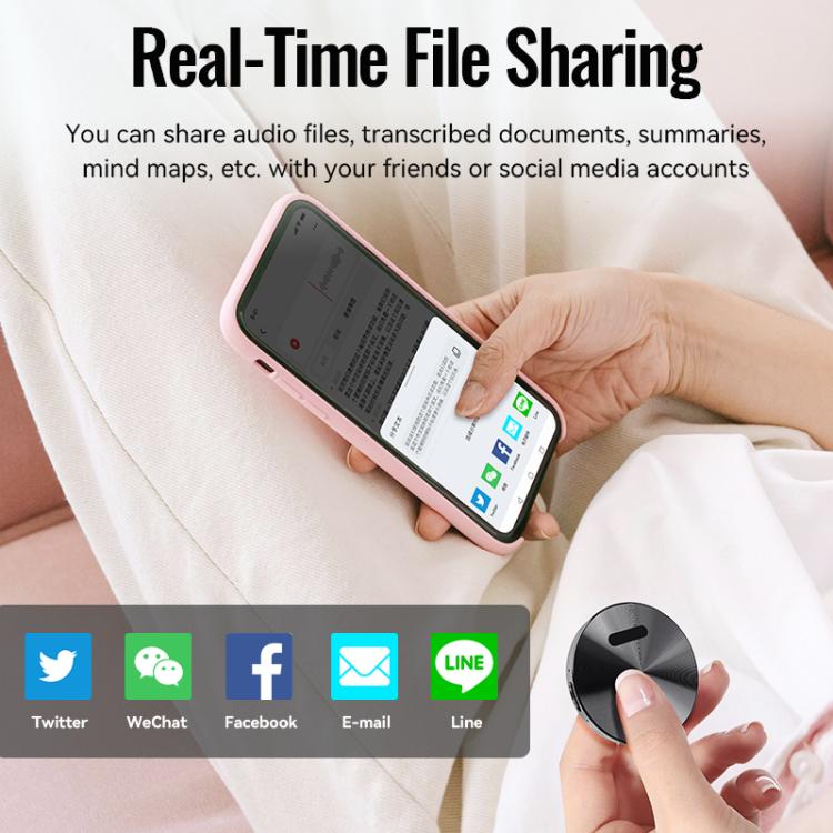 JNN A6 휴대용 스마트 AI 자기 녹음기 APP 제어 지원, 8GB, 16GB, 32GB, 64GB, 128GB