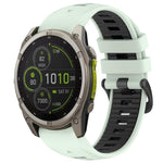 xDfind Dual Color Quick Release Steel Buckle Silicone Watch Band, For Garmin 26mm, For Garmin 22mm, For Garmin 20mm