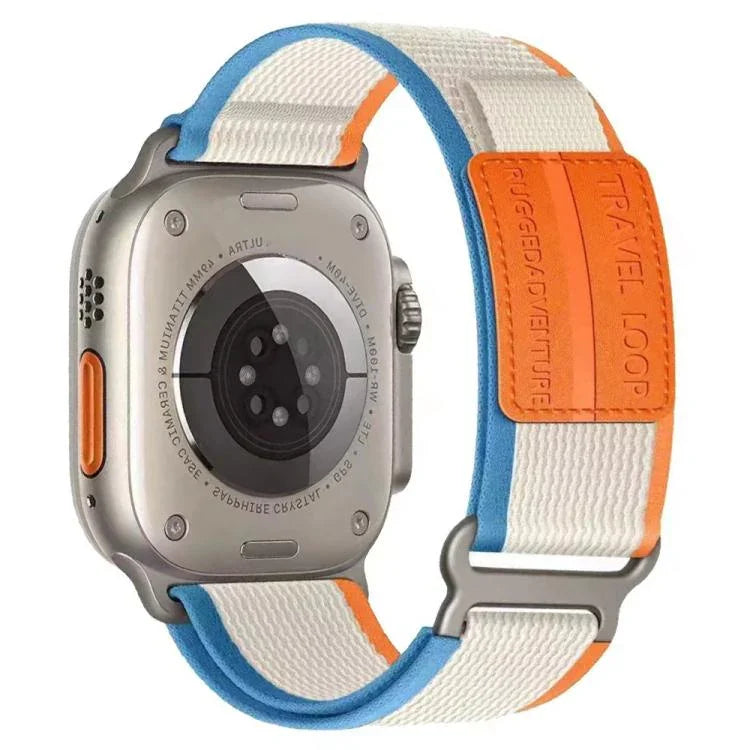 xDfind 이중 금속 버클 루프 나일론 꼬임 시계줄, 애플 워치 46mm / 49mm / 45mm / 44mm용, 애플 워치 42mm / 41mm / 40mm / 38mm용