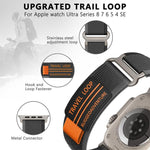xDfind 이중 금속 버클 루프 나일론 꼬임 시계줄, 애플 워치 46mm / 49mm / 45mm / 44mm용, 애플 워치 42mm / 41mm / 40mm / 38mm용