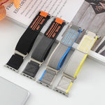 xDfind 이중 금속 버클 루프 나일론 꼬임 시계줄, 애플 워치 46mm / 49mm / 45mm / 44mm용, 애플 워치 42mm / 41mm / 40mm / 38mm용