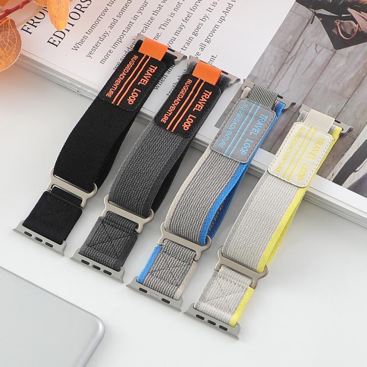 xDfind 이중 금속 버클 루프 나일론 꼬임 시계줄, 애플 워치 46mm / 49mm / 45mm / 44mm용, 애플 워치 42mm / 41mm / 40mm / 38mm용