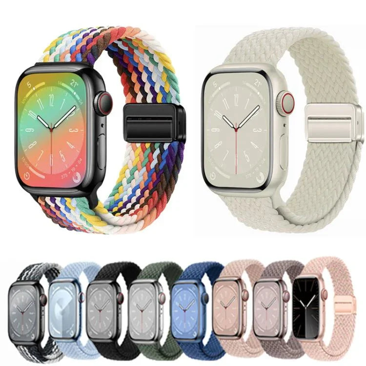 xDfind 마그네틱 버클 루프 직조 시계줄, 애플 워치 46mm / 49mm / 45mm / 44mm용, 애플 워치 42mm / 41mm / 40mm / 38mm용