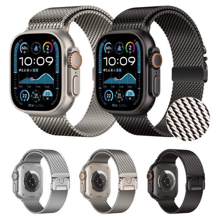 xDfind 우산 버클 씽 메쉬 밀라노 스테인리스 스틸 시계줄, 애플 워치 46mm / 49mm / 45mm / 44mm용 씽 메쉬