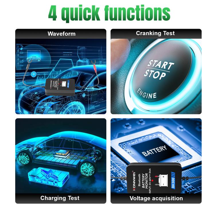 KONNWEI BK300 6V / 12V / 24V Car Bluetooth 5.0 Battery Monitor Diagnostic Tool, BK300