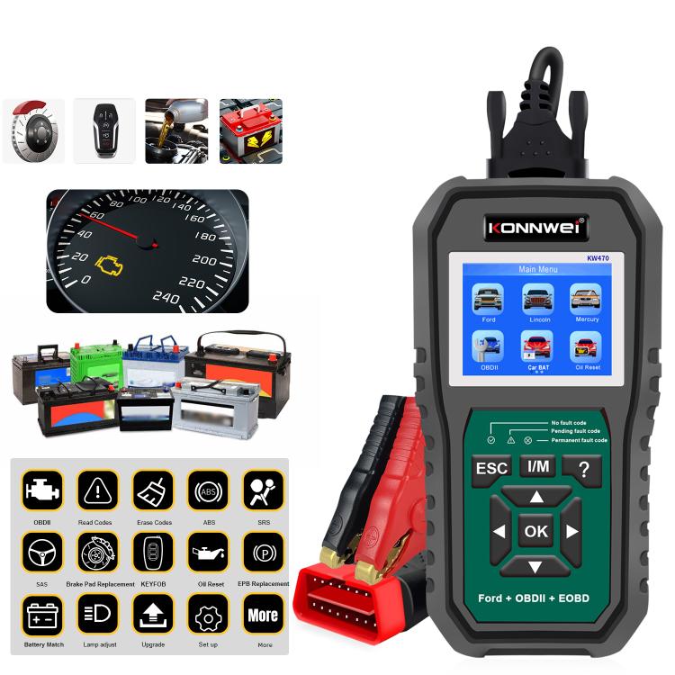 KONNWEI KW470 2.8 inch Color Screen Car OBD2 Fault Diagnostic Scan Tool for Ford, KW470