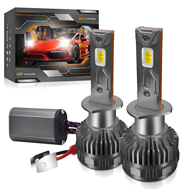 2pcs/Pack 50W 6000LM 6000K Car Double Copper Tube LED Headlight Bulb, 9005, 9006, H1, H4, H7, H11