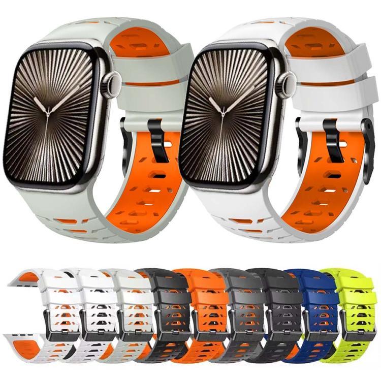 사다리꼴 투톤 실리콘 시계줄, 애플 워치 46mm / 49mm / 45mm / 44mm용