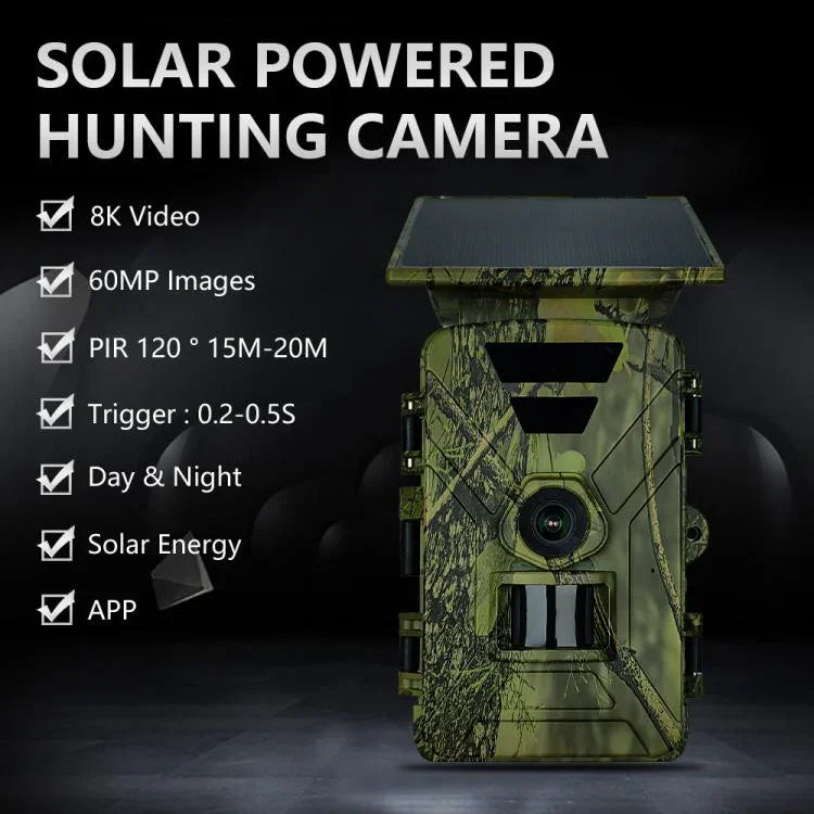 PR903G EU Version 5K HD Night Vision Infrared Hunting Camera with Solar Panel, PR903G US Version