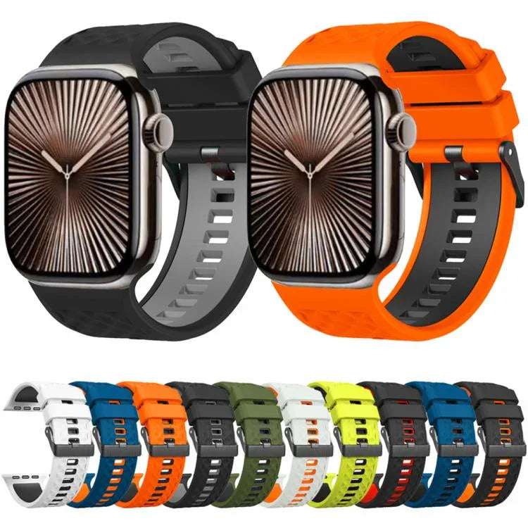 다이아몬드 텍스처 투톤 실리콘 시계줄, 애플 워치 46mm / 49mm / 45mm / 44mm용