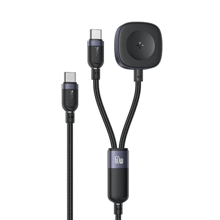 Yesido CA136C 60W USB-C / 타입-C to 타입-C & 아이워치 2-in-1 충전 케이블, CA136C