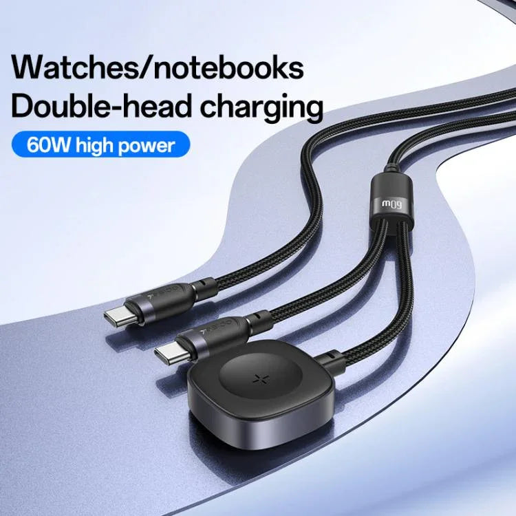 Yesido CA136C 60W USB-C / 타입-C to 타입-C & 아이워치 2-in-1 충전 케이블, CA136C