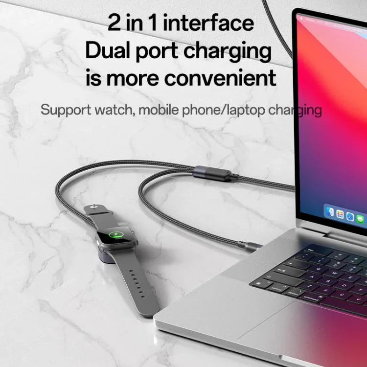 Yesido CA136C 60W USB-C / 타입-C to 타입-C & 아이워치 2-in-1 충전 케이블, CA136C
