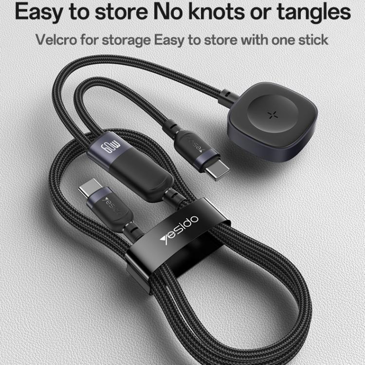 Yesido CA136C 60W USB-C / 타입-C to 타입-C & 아이워치 2-in-1 충전 케이블, CA136C
