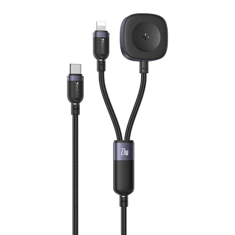 Yesido CA136L 27W USB-C / 타입-C to 8핀 & 아이워치 2-in-1 충전 케이블, CA136L