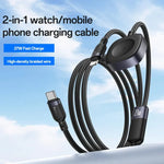 Yesido CA136L 27W USB-C / 타입-C to 8핀 & 아이워치 2-in-1 충전 케이블, CA136L