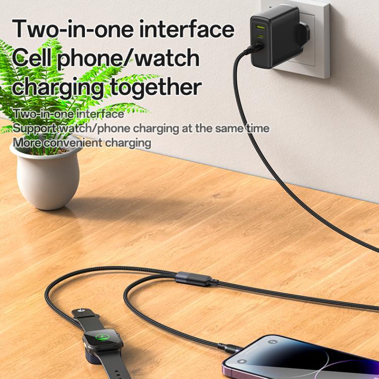 Yesido CA136L 27W USB-C / 타입-C to 8핀 & 아이워치 2-in-1 충전 케이블, CA136L
