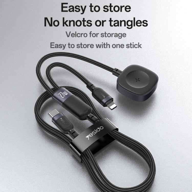 Yesido CA136L 27W USB-C / 타입-C to 8핀 & 아이워치 2-in-1 충전 케이블, CA136L
