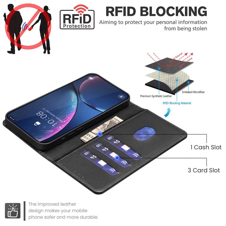 리치 텍스처 RFID 도난 방지 가죽 휴대폰 케이스, 아이폰 17 프로 맥스용, 아이폰 17 프로용, 아이폰 17용, 아이폰 에어용