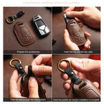 For Toyota Corolla 2-button B110 Crazy Horse Cowhide Car Key Protection Cover, For Toyota Corolla 2-button