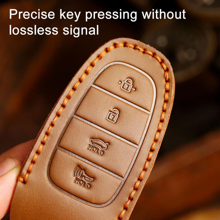 For Hyundai Staria / Sonata 7-button B124 Crazy Horse Cowhide Car Key Protection Cover, For Hyundai Staria 7-button, For Hyundai Staria / Sonata 7-button