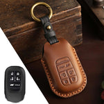 For Honda Odyssey 2024 Hallmo Crazy Horse Cowhide Car Key Protection Cover, For Honda Odyssey 2024 2-button, For Honda Odyssey 2024 5-button, For Honda Odyssey 2024 6-button