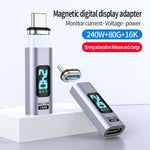 타입-C 수 to 암 PD240W 80Gbps 60K 디지털 자석 흡착 어댑터, 직선 헤드, 엘보 헤드