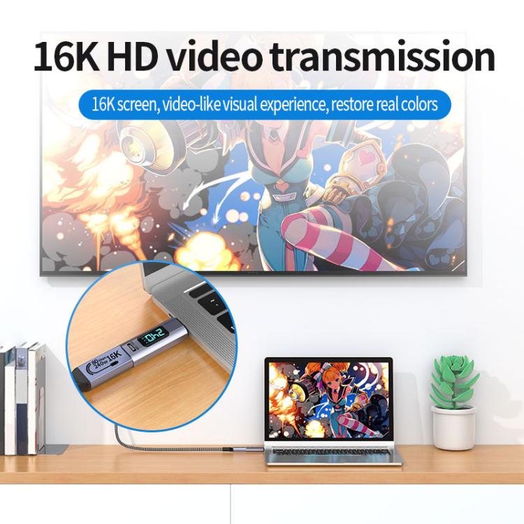 타입-C 수 to 암 PD240W 80Gbps 60K 디지털 자석 흡착 어댑터, 직선 헤드, 엘보 헤드