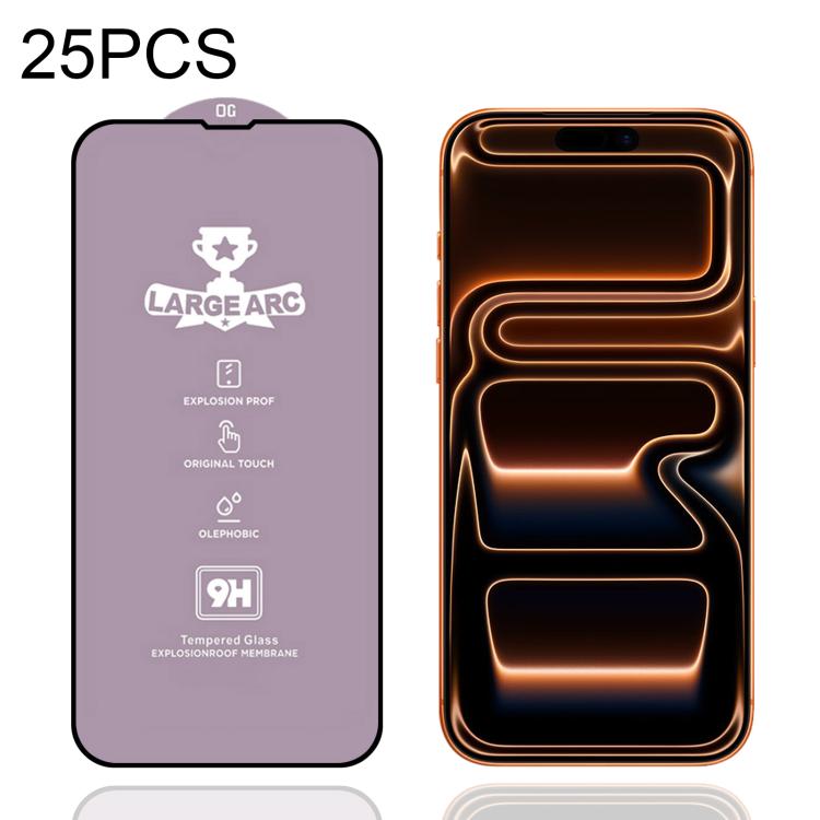 25개입 9H 0.4mm 고강도 알루미늄 대형 아크 강화유리 필름, 아이폰 17 Pro Max용, 아이폰 17 Pro용, 아이폰 17용, 아이폰 Air용, 아이폰 16 Pro Max용, 아이폰 16 Pro용, 아이폰 16 Plus / 15 Plus용, 아이폰 16 / 15용, 아이폰 15 Pro Max용