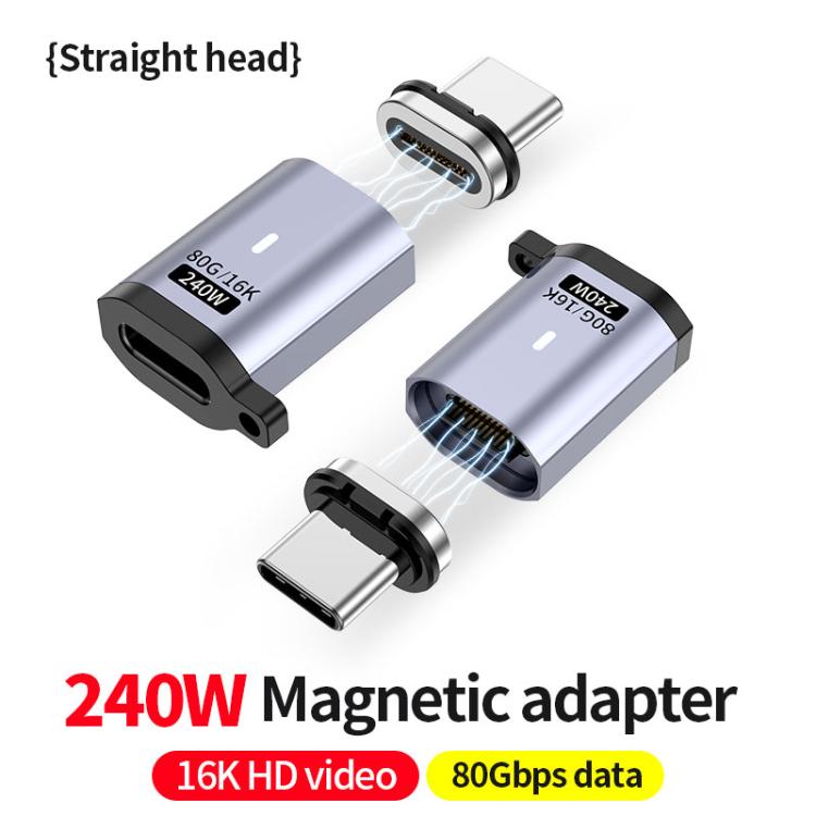 타입-C 수 to 암 PD240W 80Gbps 60K 자석 흡착 어댑터, 직선 헤드, 엘보 헤드, 사이드 엘보