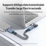 타입-C 수 to 암 PD240W 80Gbps 60K 자석 흡착 어댑터, 직선 헤드, 엘보 헤드, 사이드 엘보