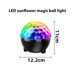 해바라기 매직 볼 라이트 LED RGB 회전 무대 램프, 음성 제어, 리모컨 제어