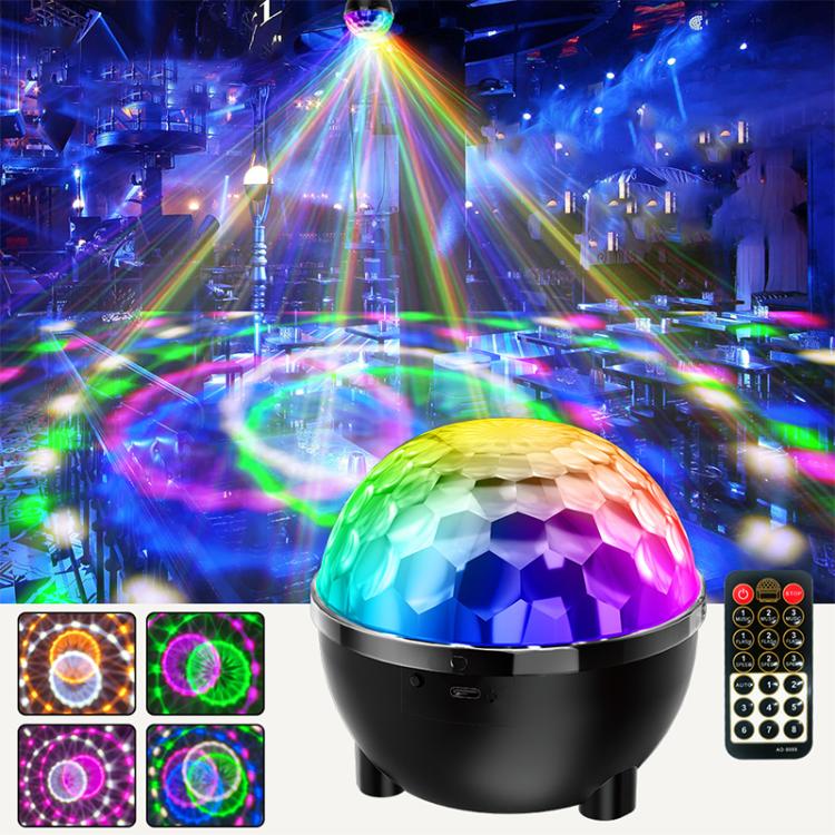 해바라기 매직 볼 라이트 LED RGB 회전 무대 램프, 음성 제어, 리모컨 제어